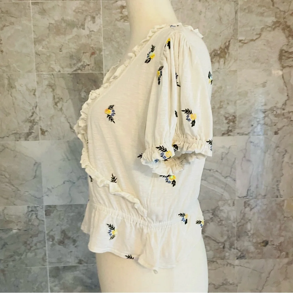 Free People Full Bloom Ruffle Neck Top - Picture 5 of 8